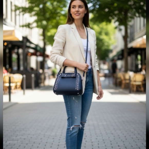 kate spade Handbags - Kate Spade Black Satchel with Silver Studs And Wallet